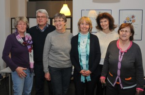 Der neue Vorstand des Städtepartnerschaftsvereins: Anja Canenbley, Norbert Schneider, Beate Pötzsch-Ahrens, Irmgard Buggert-Fehn, Freya Bednarski-Stelling und Irmgard Thorisch (von links, Foto: Arnold)